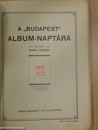 A "Budapest" album-naptára 1915