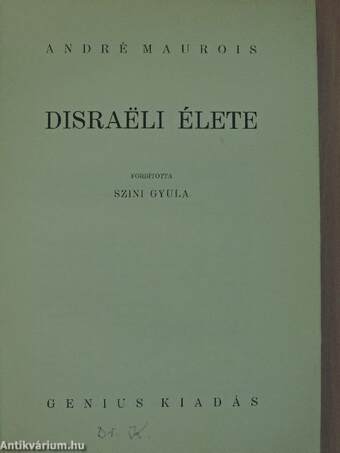 Disraëli élete