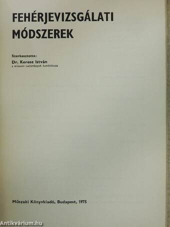 Fehérjevizsgálati módszerek