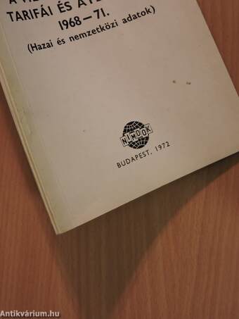 A villamosenergia tarifái és átlagárai 1968-71.