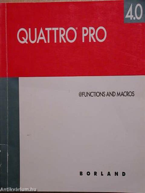 Quattro Pro Version 4.0