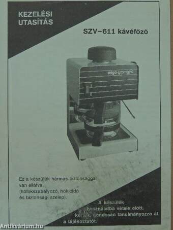 SZV-611 kávéfőző kezelési utasítás