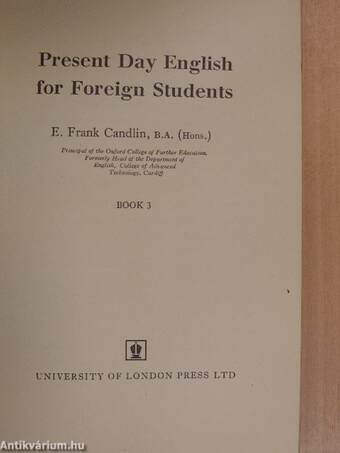 Present Day English for Foreign Students Book 3.