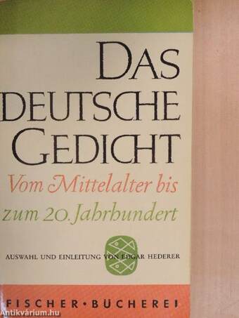 Das deutsche Gedicht vom Mittelalter bis zum 20. Jahrhundert