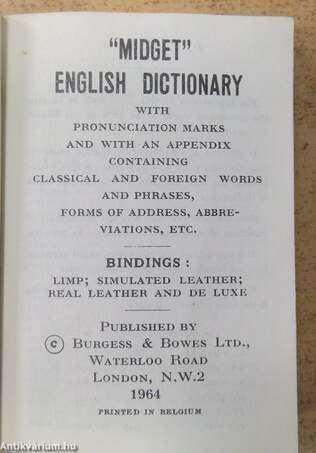 "Midget" English Dictionary (minikönyv)