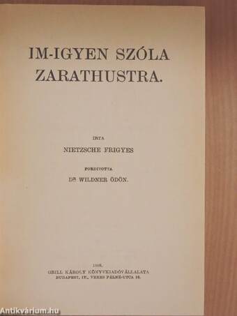 Im-igyen szóla Zarathustra