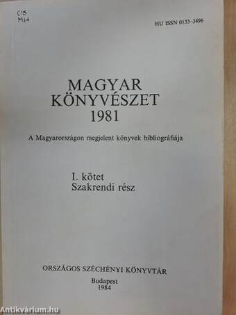 Magyar könyvészet 1981 I.