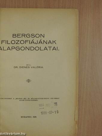 Bergson filozofiájának alapgondolatai