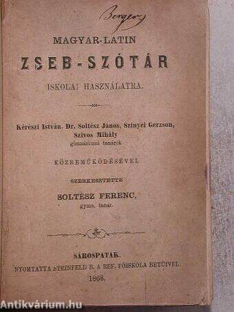 Magyar-latin zseb-szótár