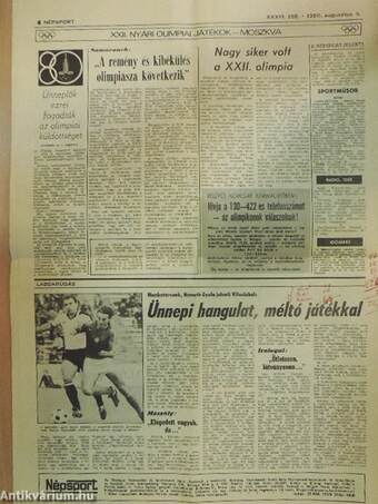 Népsport 1980. augusztus 5.