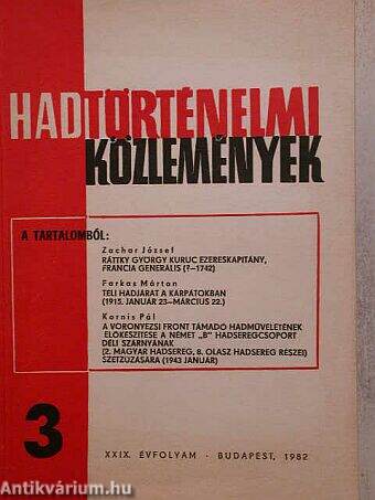 Hadtörténelmi Közlemények 1982/3.