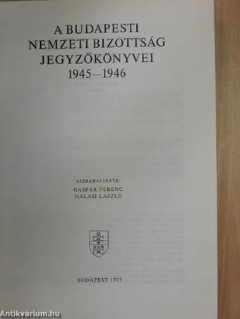 A Budapesti Nemzeti Bizottság jegyzőkönyvei