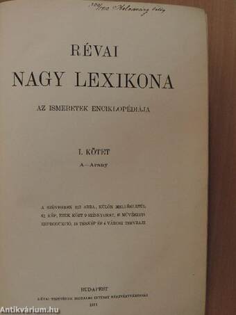 Révai nagy lexikona 1-20.