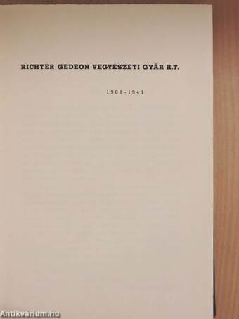 Richter Gedeon Vegyészeti Gyár R. T.