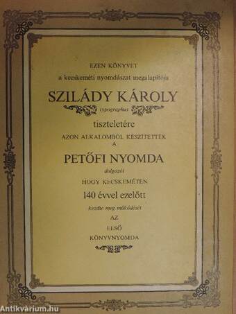 Szilády Károly emlékkönyv