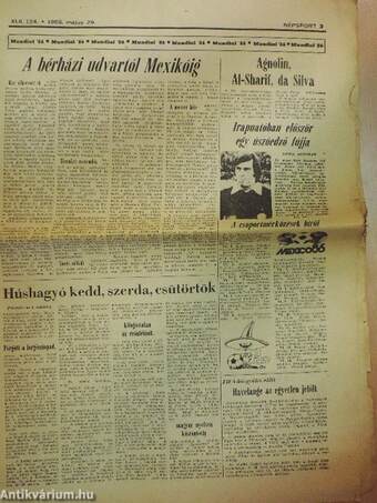 Népsport 1986. május 29. - június 30. - Az 1986-os Mexikói futball VB lapszámainak gyűjteménye (nem teljes egyedi gyűjtemény) (36 db)