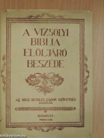 A Vizsolyi Biblia előljáró beszéde