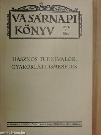 Vasárnapi Könyv 1931. I-II.