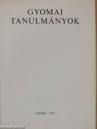 Gyomai tanulmányok