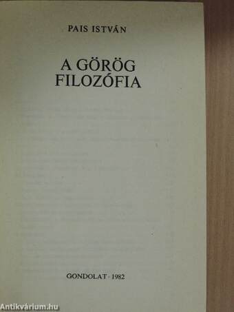 A görög filozófia