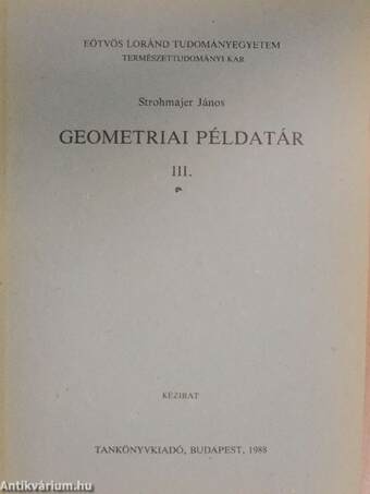 Geometriai példatár III.