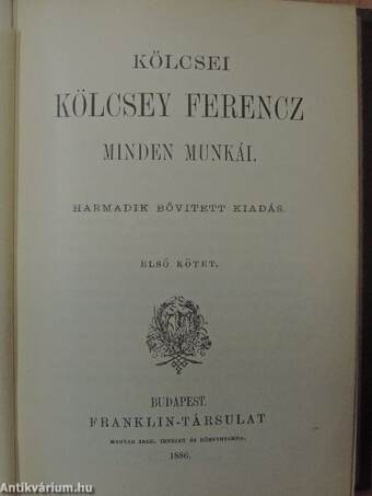 Kölcsei Kölcsey Ferencz minden munkái 1-10.