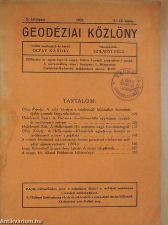 Geodéziai Közlöny 1934/9-10.