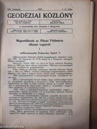 Geodéziai Közlöny 1932/1-4.