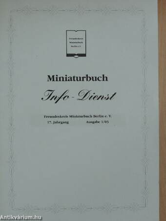 Miniaturbuch Info-Dienst 2003/1-4.