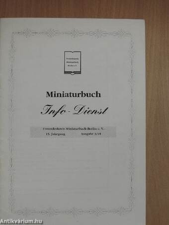 Miniaturbuch Info-Dienst 2001/3.