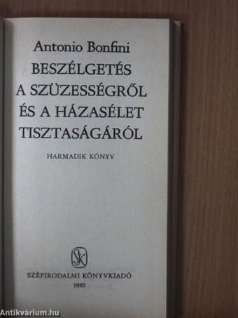 Beszélgetés a szüzességről és a házasélet tisztaságáról II. (töredék)