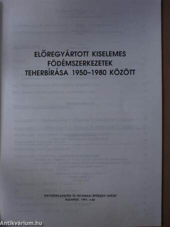 Előregyártott kiselemes födémszerkezetek teherbírása 1950-1980 között