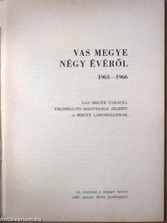 Vas megye négy évéről 1963-1966