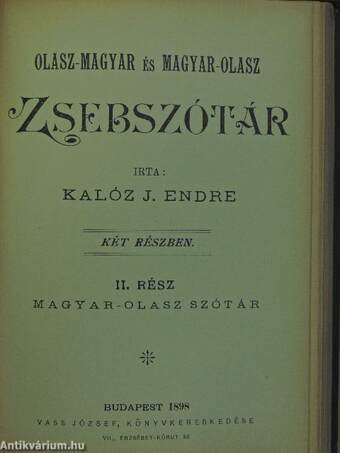 Olasz-magyar és magyar-olasz zsebszótár I-II.