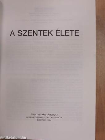 A szentek élete I-II.