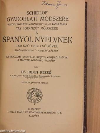 Schidlof gyakorlati módszere - Spanyol 1-10. füzet