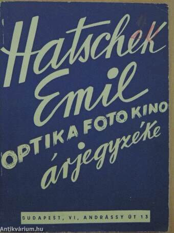 Hatschek Emil optika foto kino árjegyzéke