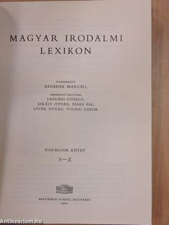 Magyar Irodalmi Lexikon III. (töredék)