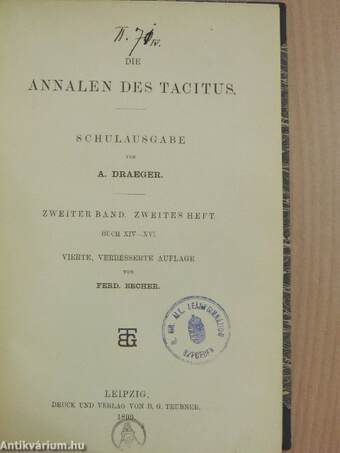 Die Annalen des Tacitus II/1-2.