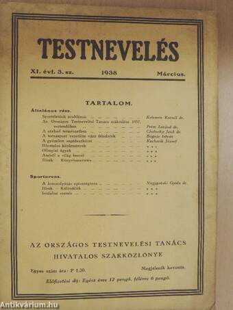 Testnevelés 1938. március