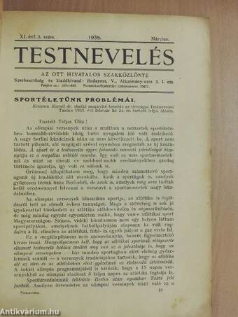 Testnevelés 1938. március