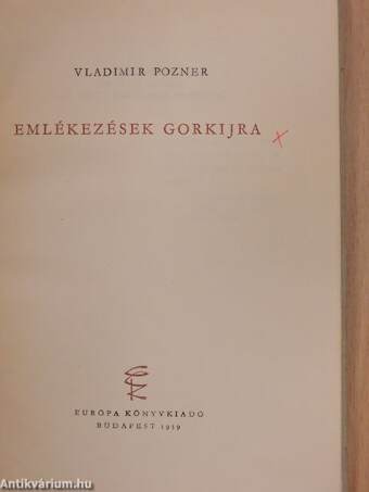 Emlékezések Gorkijra