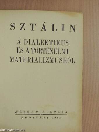 A dialektikus és a történelmi materializmusról