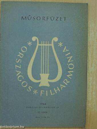 Országos Filharmónia Műsorfüzet 1966/12.