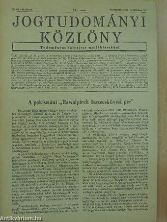 Jogtudományi Közlöny 1951. november