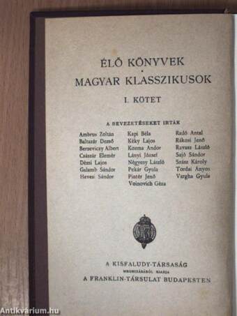 "35 kötet az Élő könyvek-Magyar Klasszikusok sorozatból (nem teljes sorozat)"