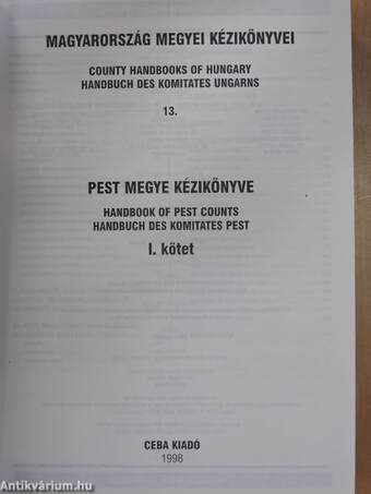 Pest megye kézikönyve I.