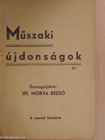 Műszaki újdonságok IV.