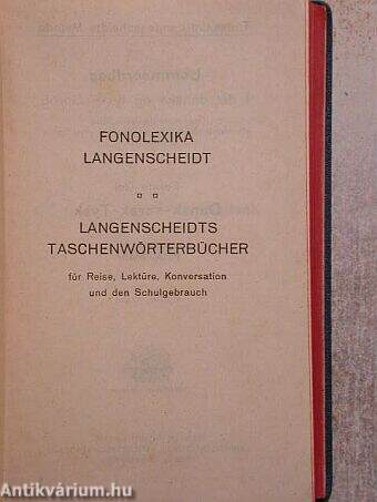 Langenscheidts Taschenwörterbuch der dänischen und deutschen Sprache I.