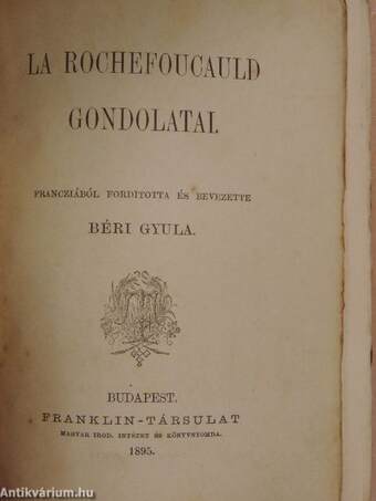 La Rochefoucauld gondolatai